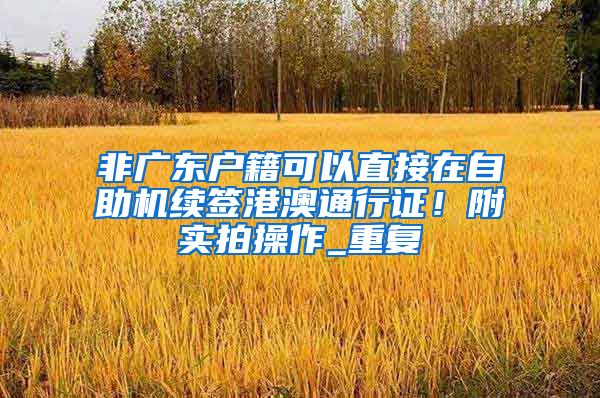 非广东户籍可以直接在自助机续签港澳通行证！附实拍操作_重复