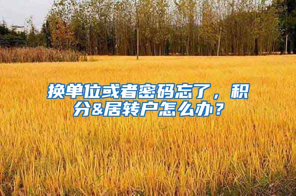 换单位或者密码忘了，积分&居转户怎么办？