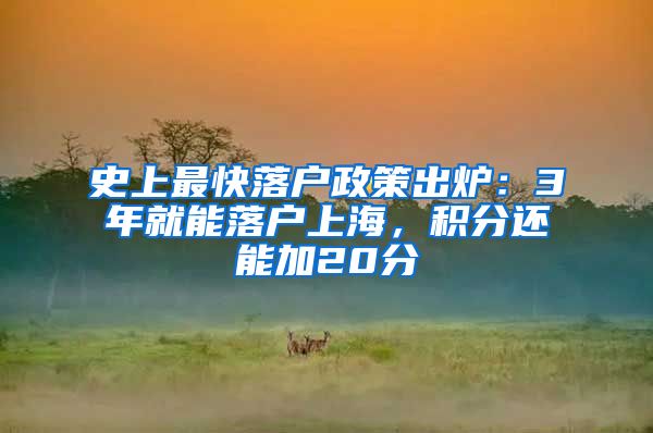 史上最快落户政策出炉：3年就能落户上海，积分还能加20分