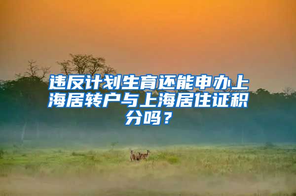 违反计划生育还能申办上海居转户与上海居住证积分吗？