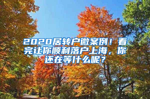 2020居转户微案例！看完让你顺利落户上海，你还在等什么呢？