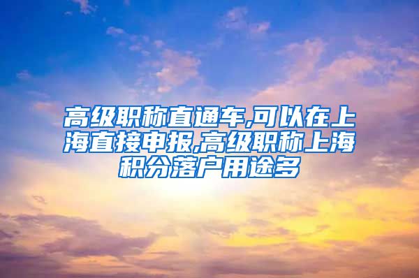 高级职称直通车,可以在上海直接申报,高级职称上海积分落户用途多