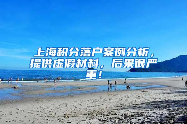 上海积分落户案例分析，提供虚假材料，后果很严重！