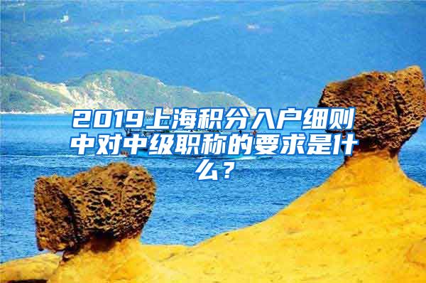 2019上海积分入户细则中对中级职称的要求是什么？