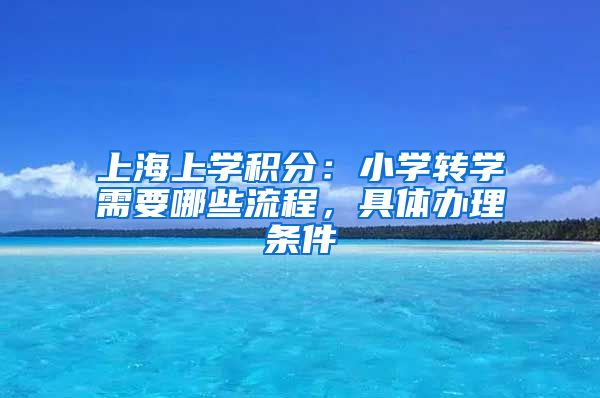 上海上学积分：小学转学需要哪些流程，具体办理条件