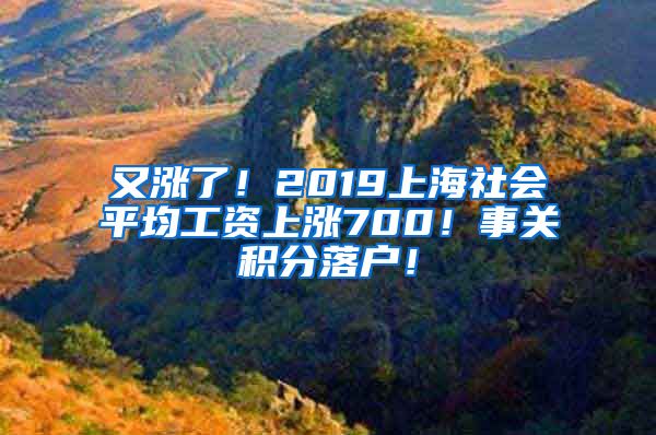 又涨了！2019上海社会平均工资上涨700！事关积分落户！