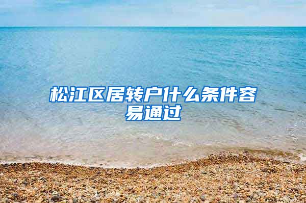 松江区居转户什么条件容易通过