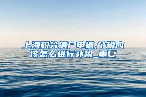 上海积分落户申请,个税应该怎么进行补税_重复