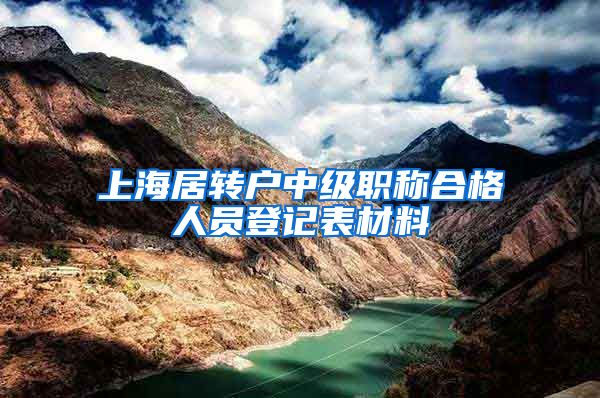 上海居转户中级职称合格人员登记表材料