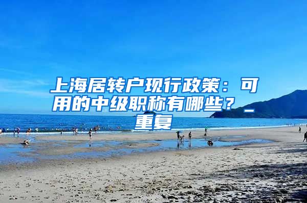上海居转户现行政策：可用的中级职称有哪些？_重复
