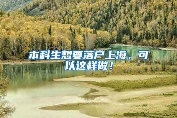 本科生想要落户上海，可以这样做！