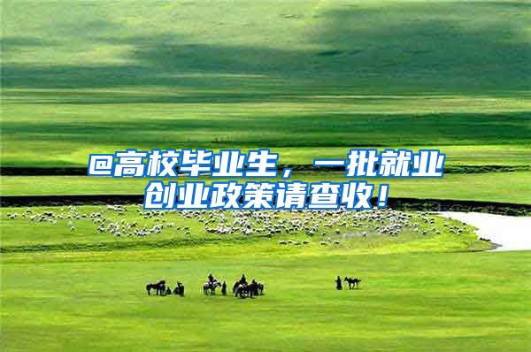 @高校毕业生，一批就业创业政策请查收！