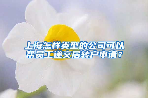 上海怎样类型的公司可以帮员工递交居转户申请？