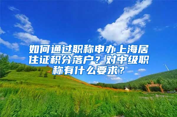 如何通过职称申办上海居住证积分落户？对中级职称有什么要求？