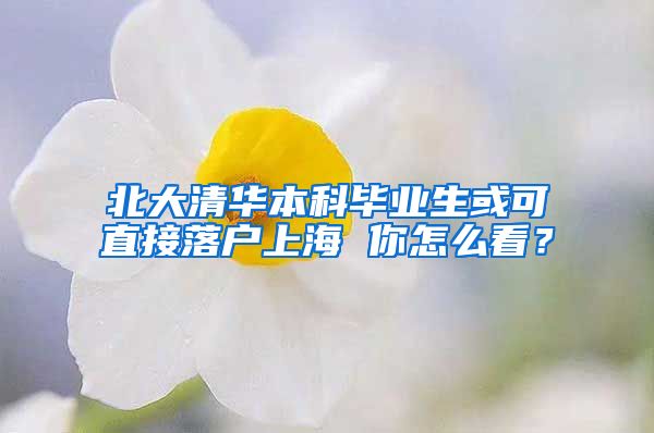 北大清华本科毕业生或可直接落户上海 你怎么看？