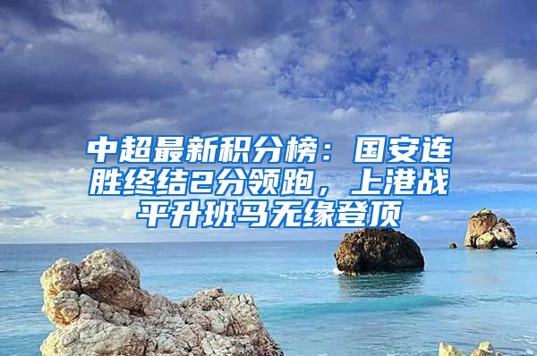 中超最新积分榜：国安连胜终结2分领跑，上港战平升班马无缘登顶