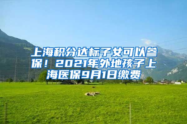 上海积分达标子女可以参保！2021年外地孩子上海医保9月1日缴费