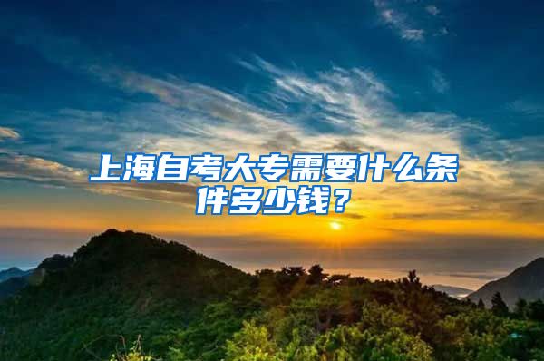 上海自考大专需要什么条件多少钱？