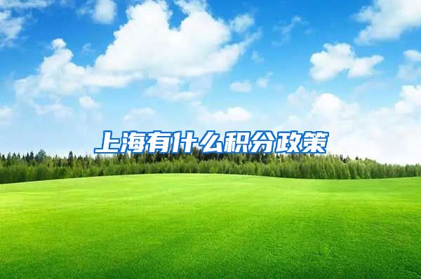 上海有什么积分政策