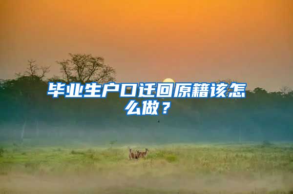 毕业生户口迁回原籍该怎么做？