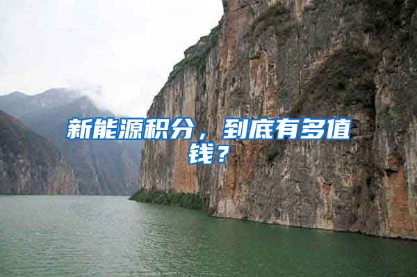 新能源积分，到底有多值钱？