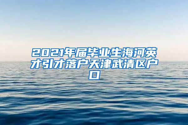 2021年届毕业生海河英才引才落户天津武清区户口
