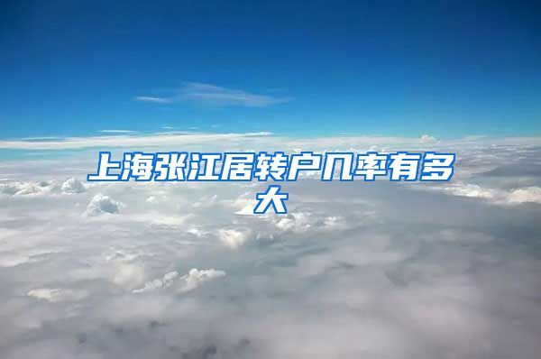 上海张江居转户几率有多大