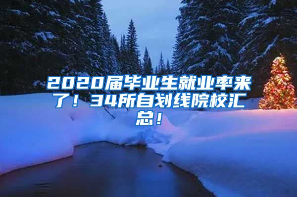 2020届毕业生就业率来了！34所自划线院校汇总！