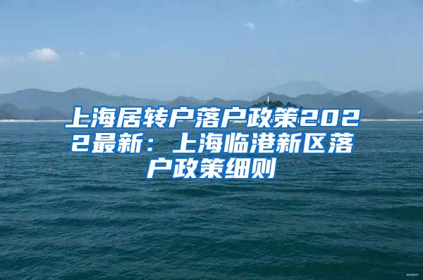 上海居转户落户政策2022最新：上海临港新区落户政策细则