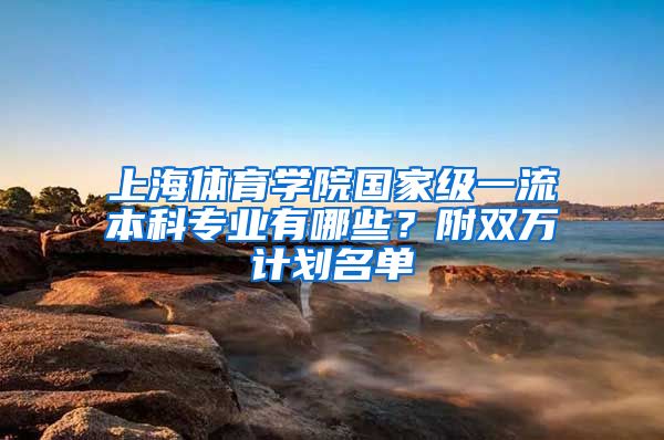 上海体育学院国家级一流本科专业有哪些？附双万计划名单