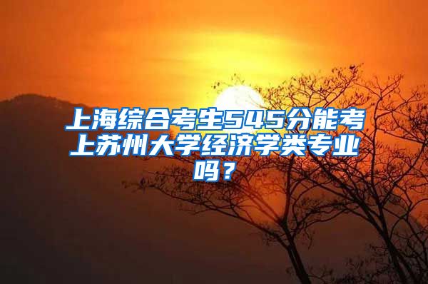 上海综合考生545分能考上苏州大学经济学类专业吗？