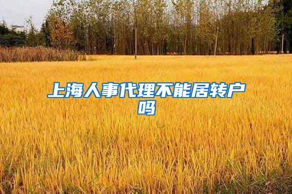 上海人事代理不能居转户吗