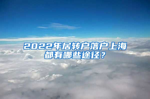 2022年居转户落户上海都有哪些途径？