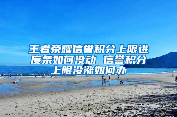 王者荣耀信誉积分上限进度条如何没动 信誉积分上限没涨如何办