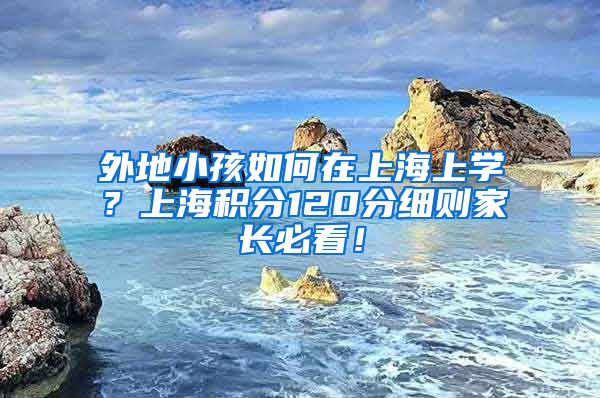 外地小孩如何在上海上学？上海积分120分细则家长必看！