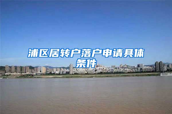 浦区居转户落户申请具体条件