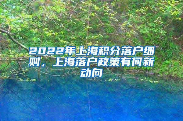 2022年上海积分落户细则，上海落户政策有何新动向