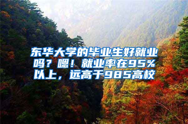 东华大学的毕业生好就业吗？嗯！就业率在95%以上，远高于985高校
