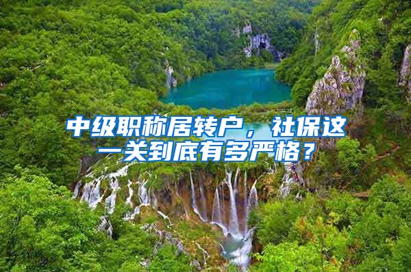 中级职称居转户，社保这一关到底有多严格？