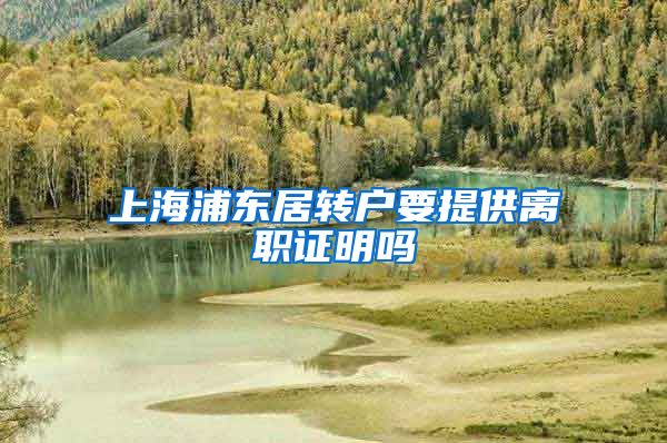 上海浦东居转户要提供离职证明吗