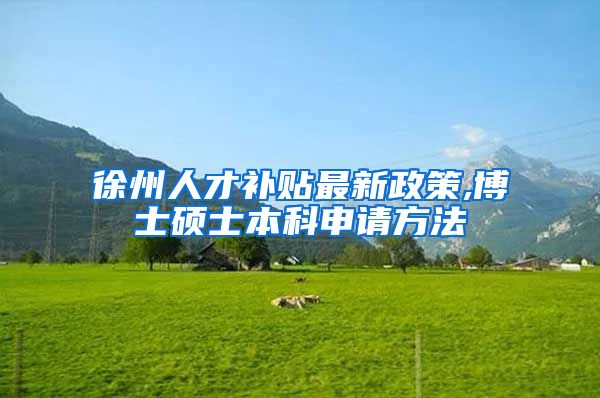 徐州人才补贴最新政策,博士硕士本科申请方法