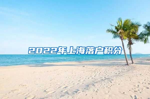 2022年上海落户积分