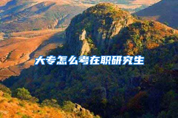 大专怎么考在职研究生