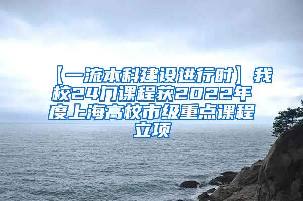 【一流本科建设进行时】我校24门课程获2022年度上海高校市级重点课程立项