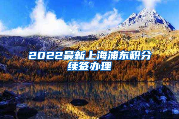 2022最新上海浦东积分续签办理