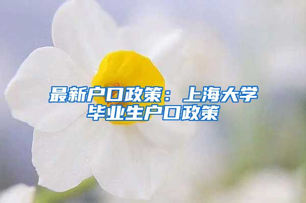 最新户口政策：上海大学毕业生户口政策