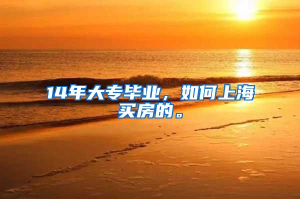 14年大专毕业，如何上海买房的。