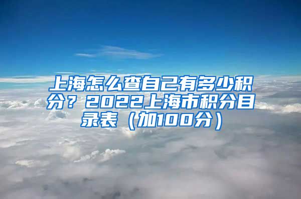 上海怎么查自己有多少积分？2022上海市积分目录表（加100分）