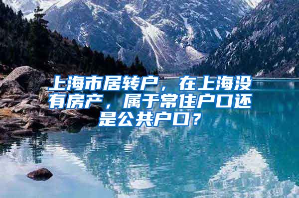 上海市居转户，在上海没有房产，属于常住户口还是公共户口？