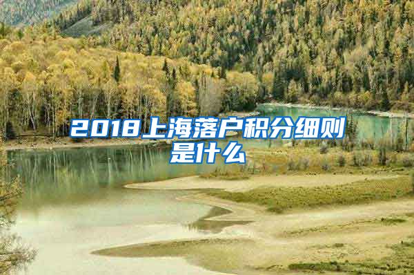 2018上海落户积分细则是什么